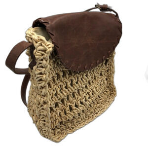 Vintage Sun N Sand Women's Straw Woven Shoulder Bag Purse Snap Front
